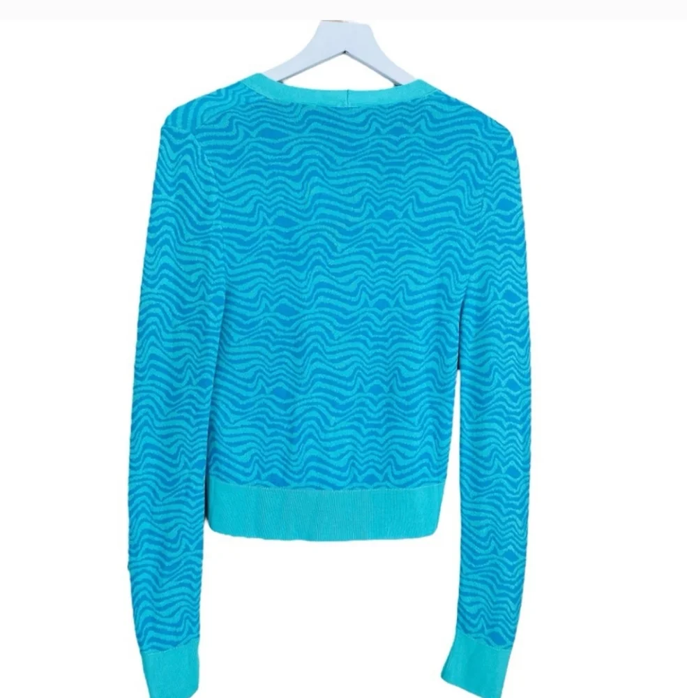 ZARA Zebra Print Seafoam Green Button Up Cardigan 🆕